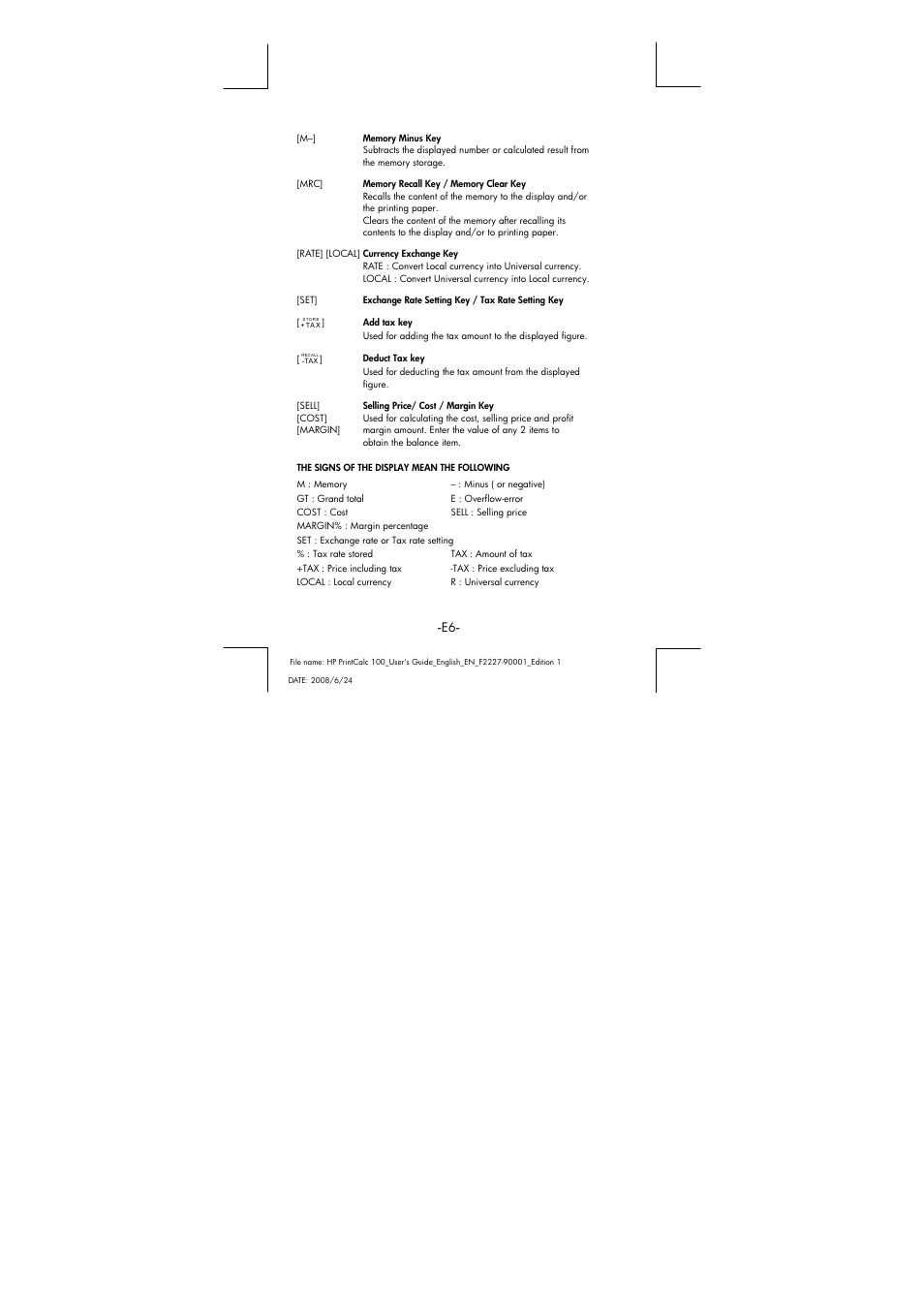 HP PrintCalc 100 User Manual | Page 7 / 32