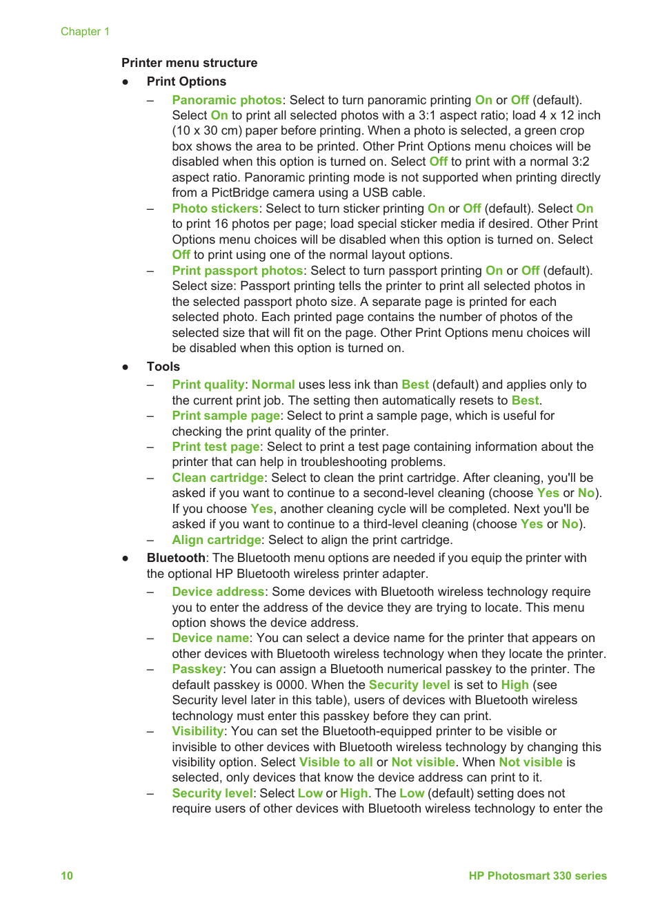 HP Photosmart 335 Compact Photo Printer User Manual | Page 16 / 69