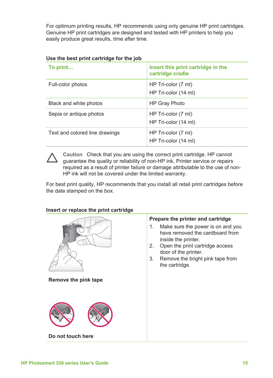 HP Photosmart 335 Compact Photo Printer User Manual | Page 21 / 69