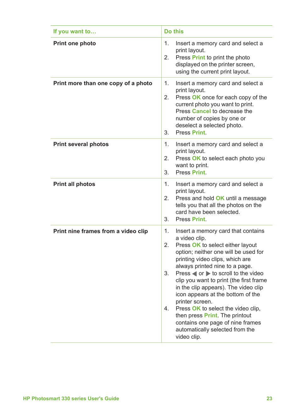 HP Photosmart 335 Compact Photo Printer User Manual | Page 29 / 69
