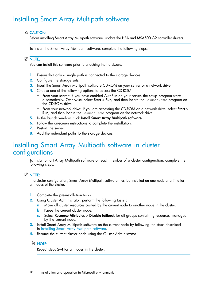 Installing smart array multipath software | HP StorageWorks 500 G2 Modular Smart Array User Manual | Page 18 / 35