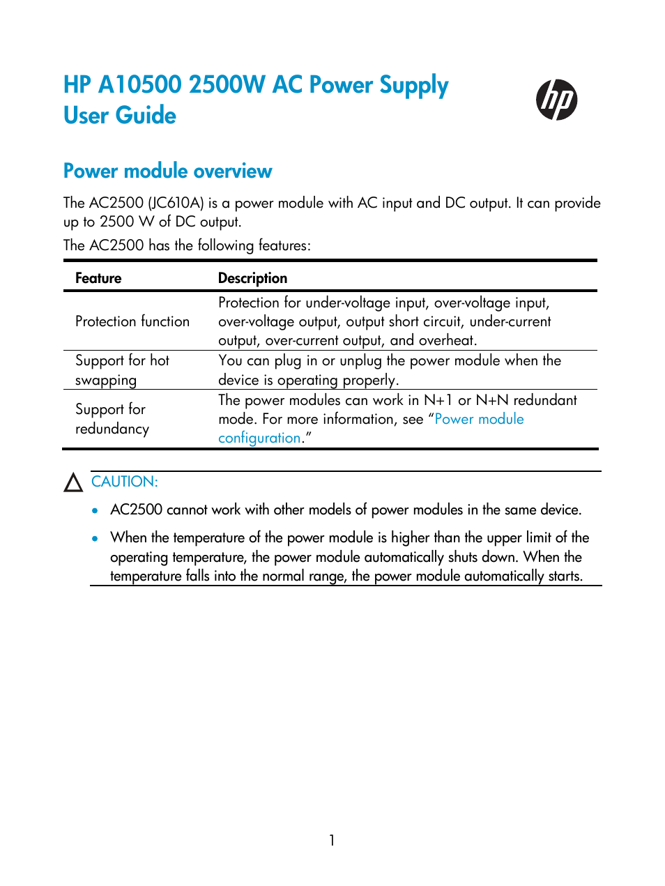 HP Networking Switch Power Supplies User Manual | 13 pages