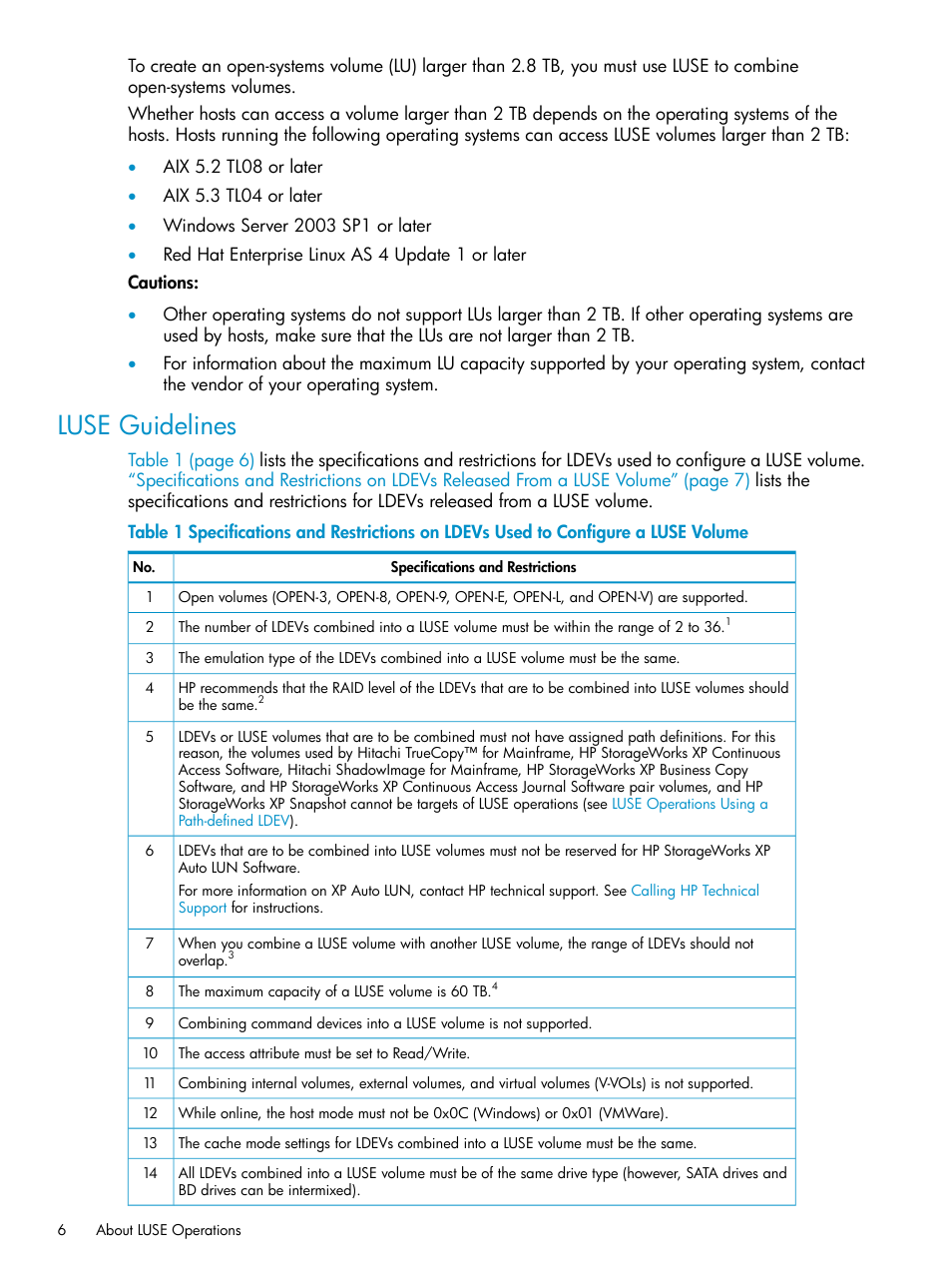 Luse guidelines | HP XP Array Manager Software User Manual | Page 6 / 43