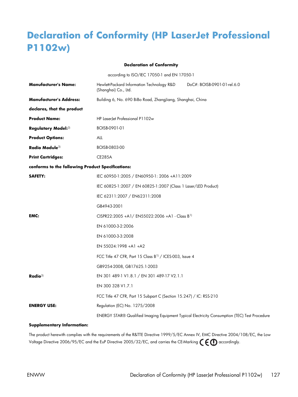 HP LASERJET PRO P1102w User Manual | Page 141 / 158