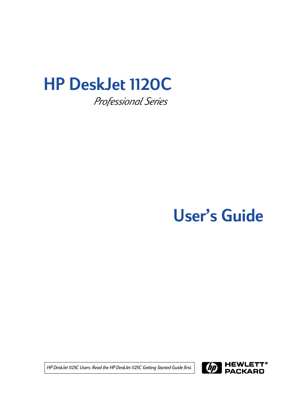 User's guide, Hp deskjet 1120c, User’s guide | HP Deskjet 1125c Printer User Manual | Page 14 / 44