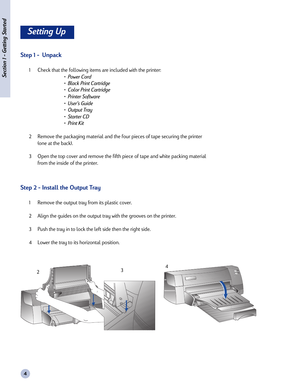 Setting up | HP Deskjet 1125c Printer User Manual | Page 19 / 44