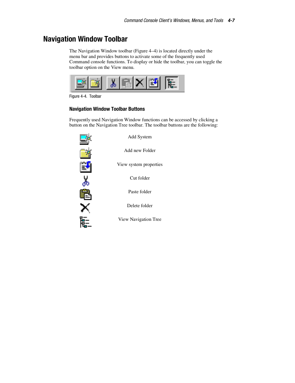 Navigation window toolbar | HP StorageWorks 3000 RAID Array User Manual | Page 105 / 126