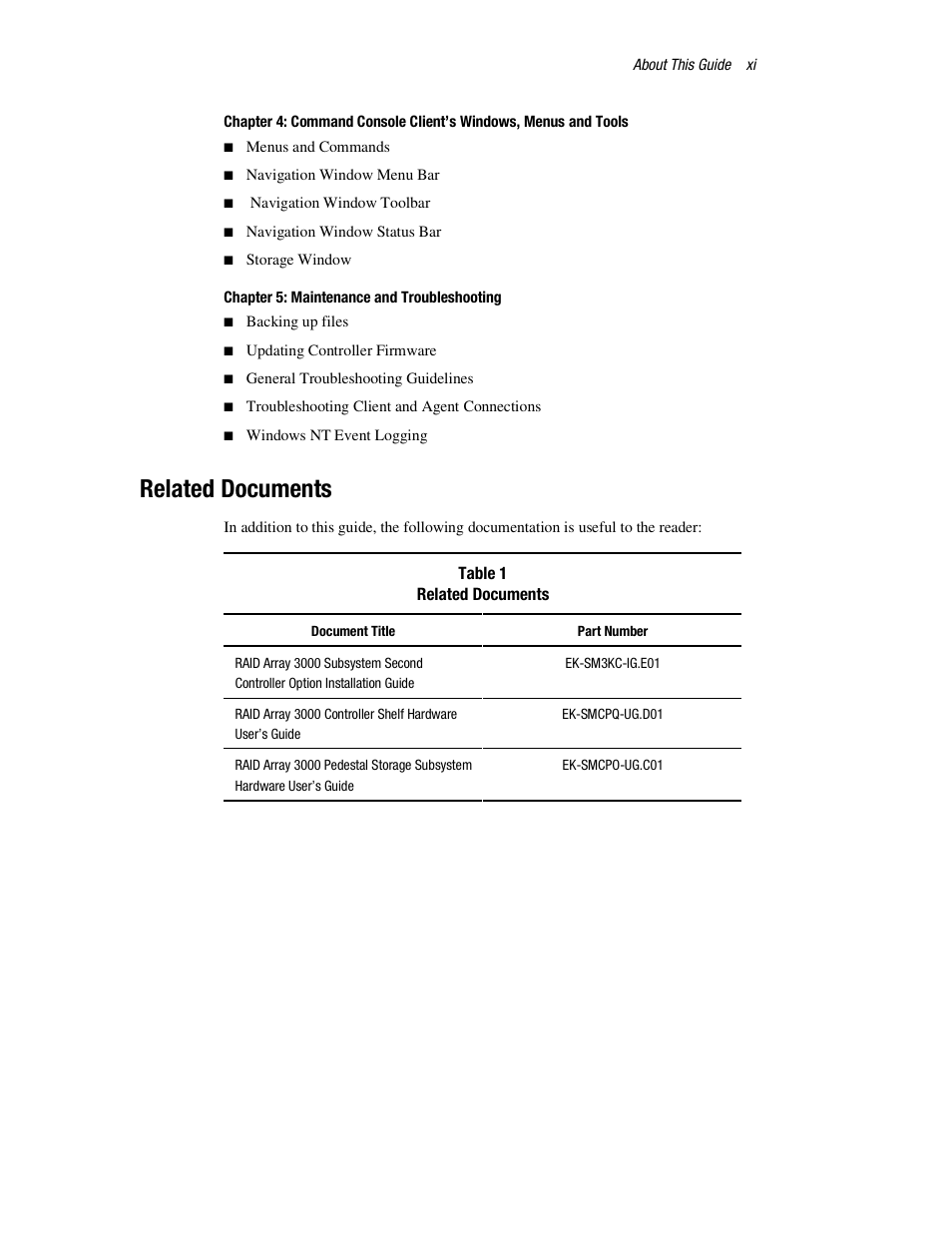 Related documents | HP StorageWorks 3000 RAID Array User Manual | Page 11 / 126