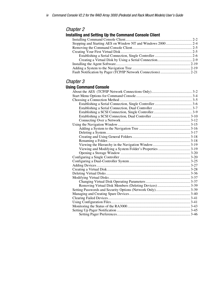 Chapter 2, Chapter 3 | HP StorageWorks 3000 RAID Array User Manual | Page 4 / 126