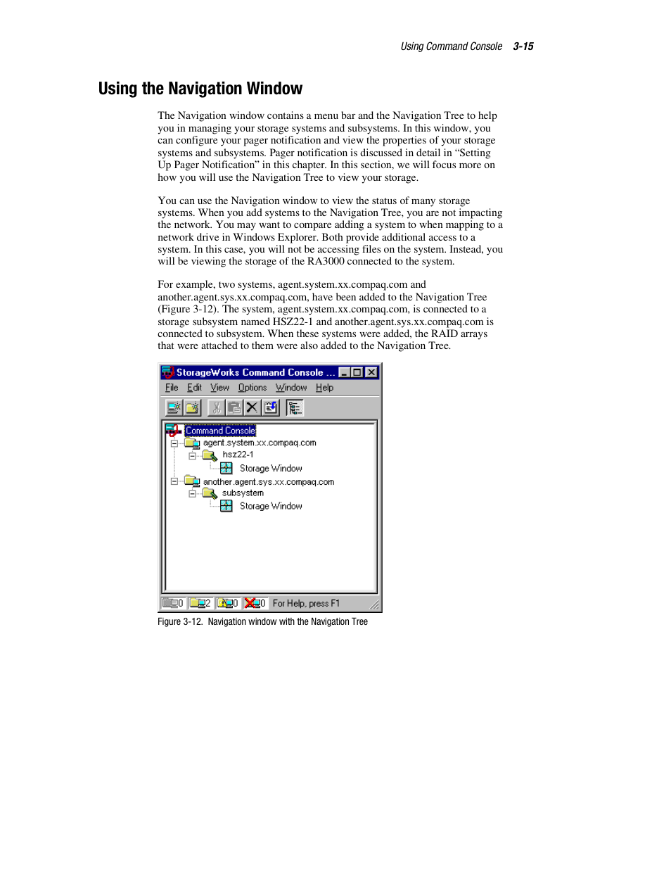 Using the navigation window | HP StorageWorks 3000 RAID Array User Manual | Page 61 / 126