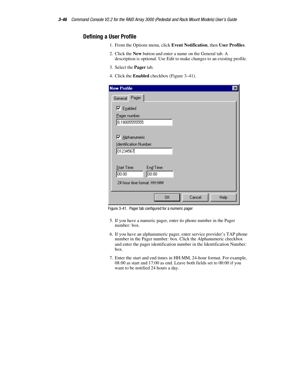 Defining a user profile | HP StorageWorks 3000 RAID Array User Manual | Page 92 / 126