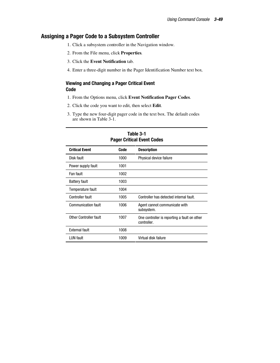 Assigning a pager code to a subsystem controller | HP StorageWorks 3000 RAID Array User Manual | Page 95 / 126