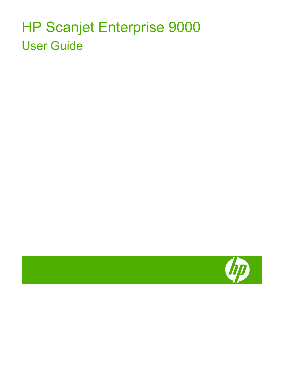 HP Scanjet Enterprise 9000 Sheet-feed Scanner User Manual | 41 pages