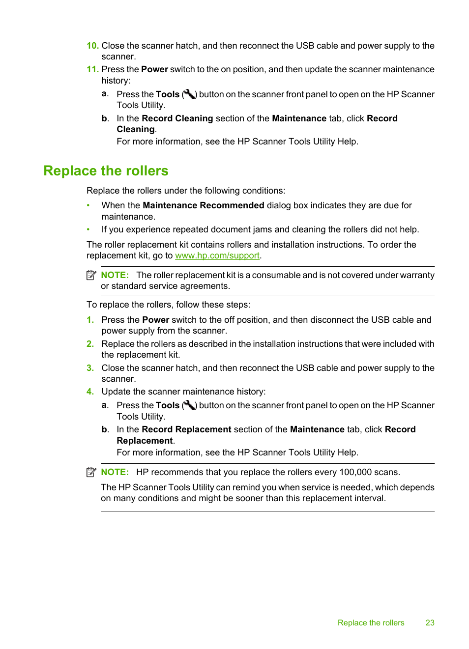 Replace the rollers | HP Scanjet Enterprise 9000 Sheet-feed Scanner User Manual | Page 25 / 41