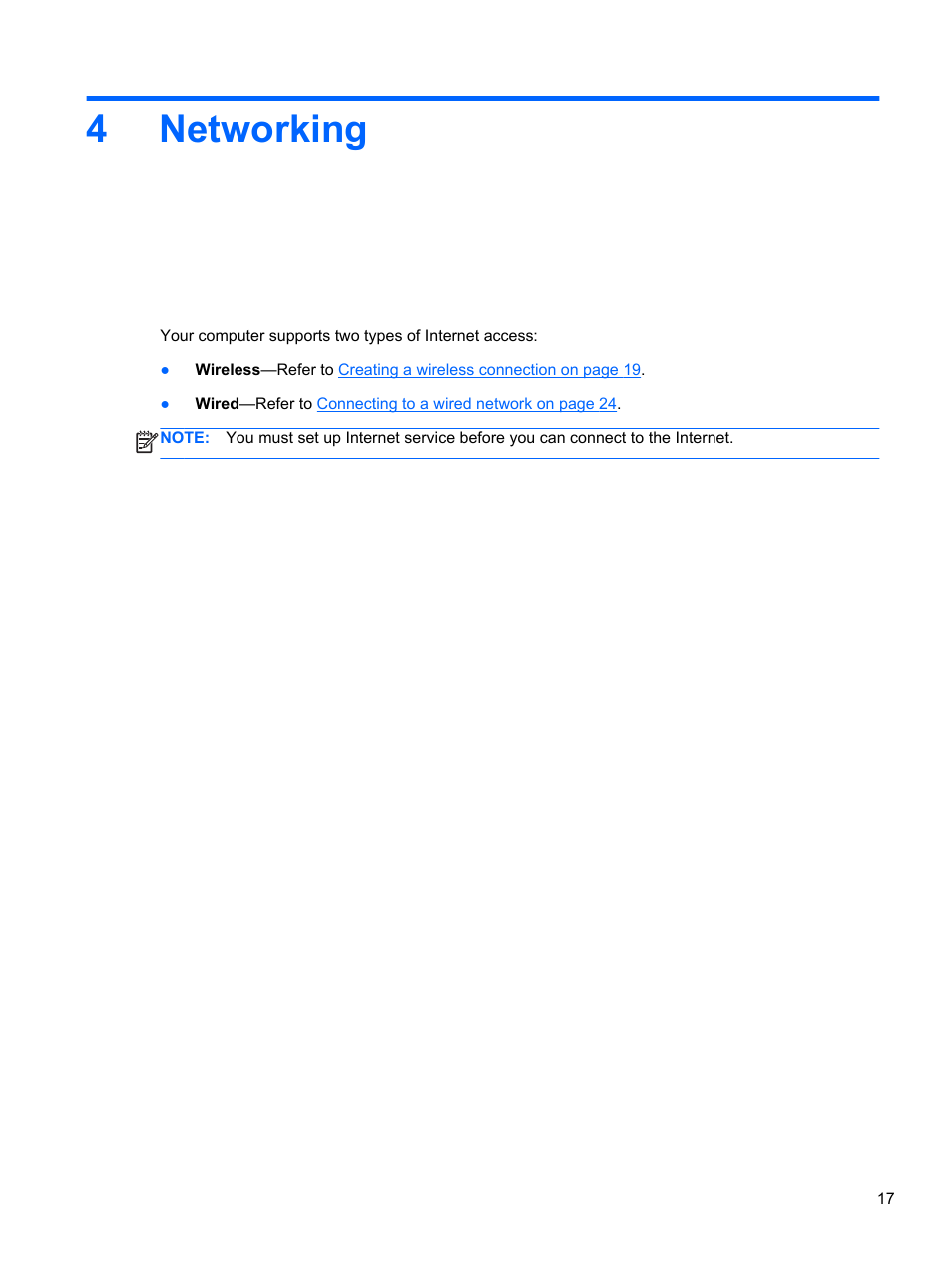 Networking, 4 networking, 4networking | HP Pavilion dm4-3013cl Entertainment Notebook PC User Manual | Page 27 / 121