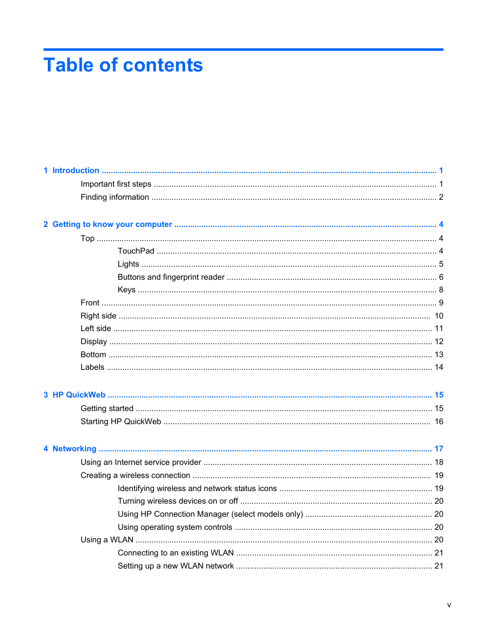 HP Pavilion dm4-3013cl Entertainment Notebook PC User Manual | Page 5 / 121