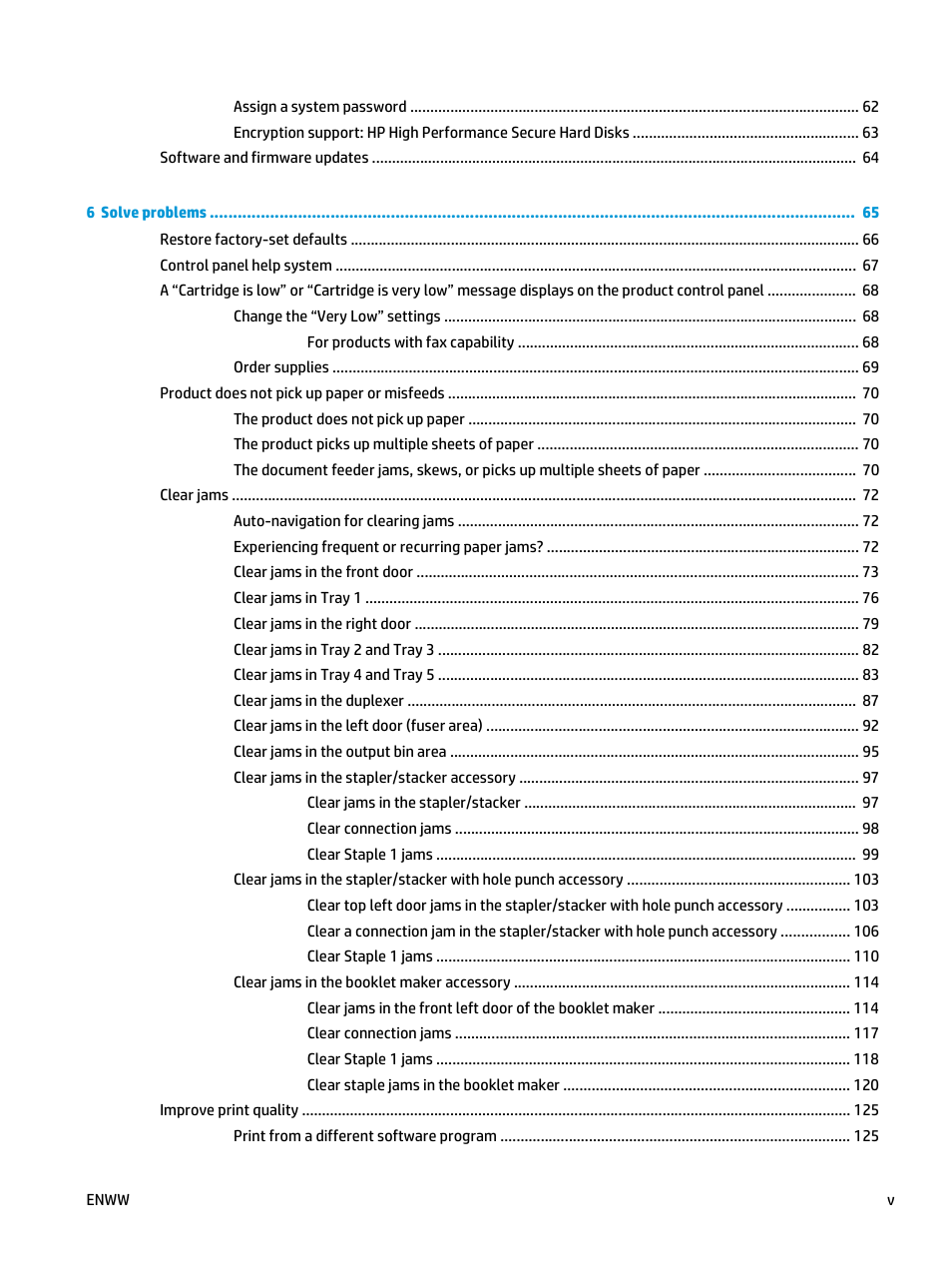 HP LaserJet Enterprise M806 Printer series User Manual | Page 7 / 146