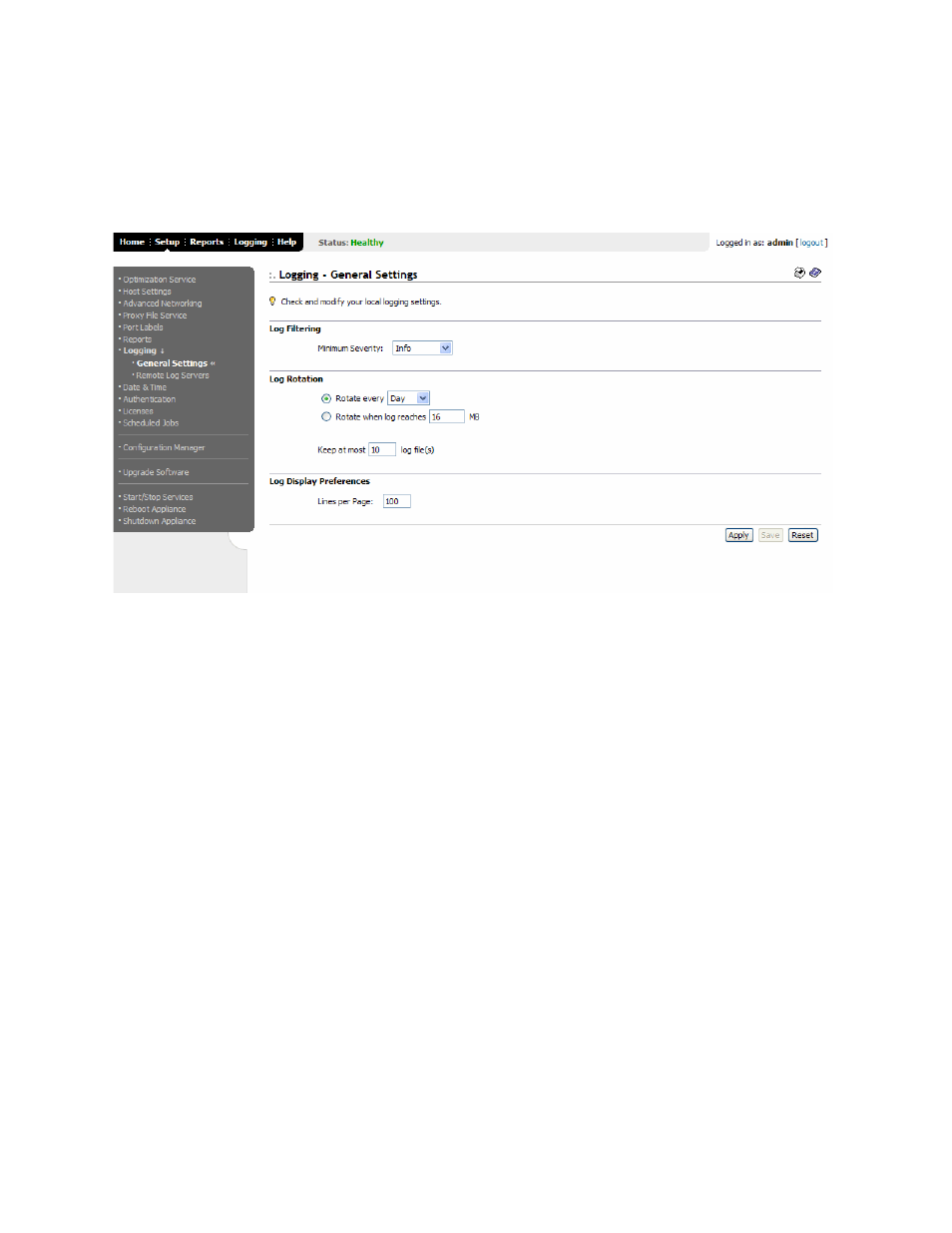 Setting remote logging | HP StorageWorks Enterprise File Services WAN Accelerator User Manual | Page 104 / 194