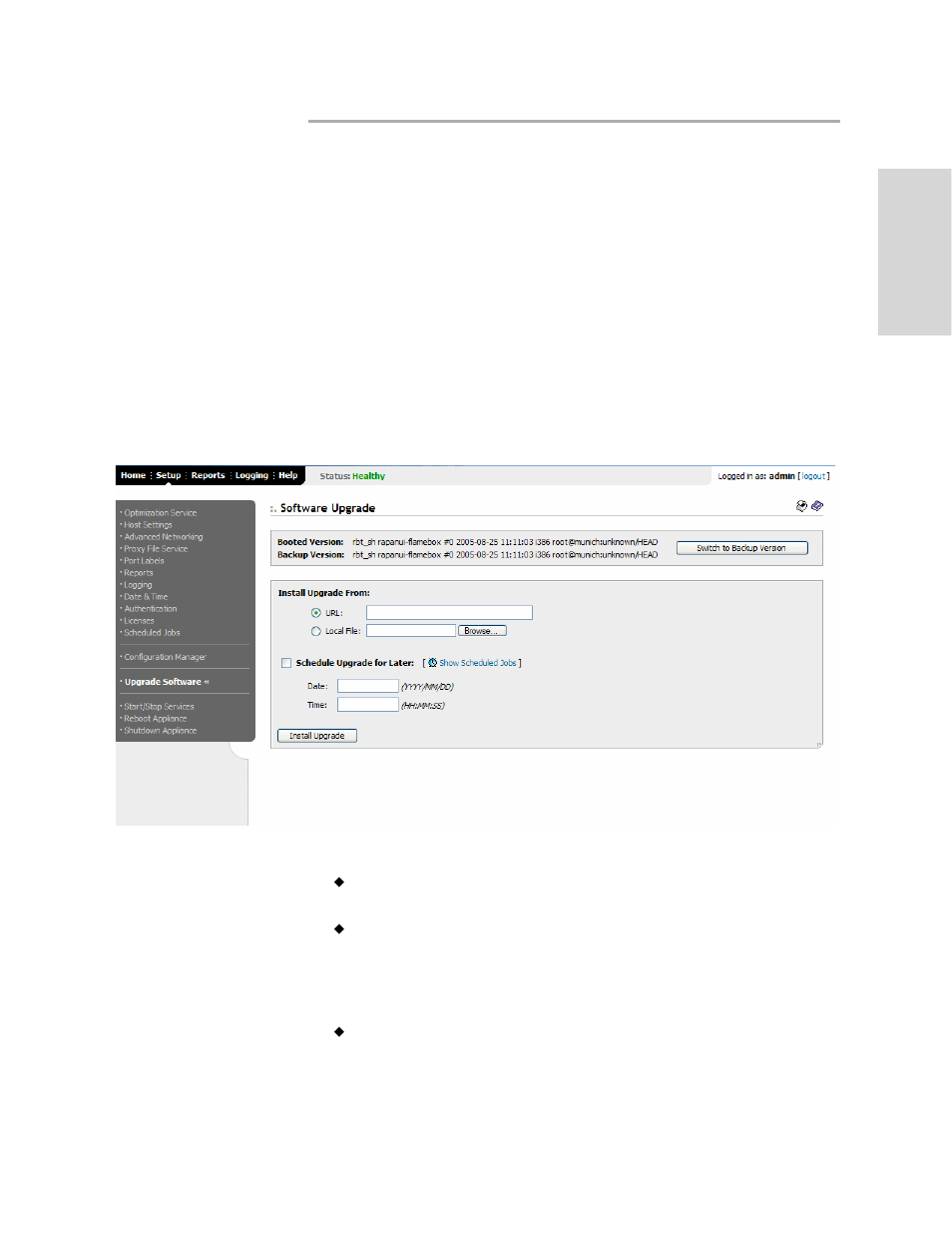 Upgrading your software | HP StorageWorks Enterprise File Services WAN Accelerator User Manual | Page 125 / 194