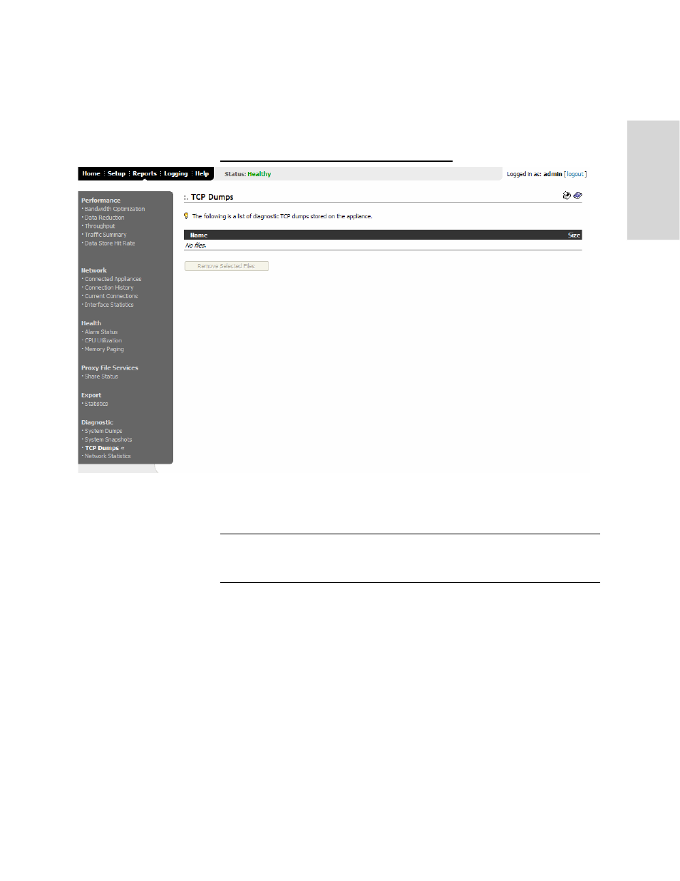 Viewing tcp network statistics | HP StorageWorks Enterprise File Services WAN Accelerator User Manual | Page 165 / 194