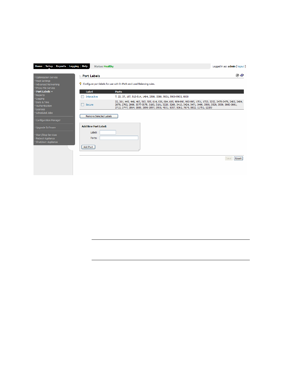 Modifying ports in a port label | HP StorageWorks Enterprise File Services WAN Accelerator User Manual | Page 94 / 194