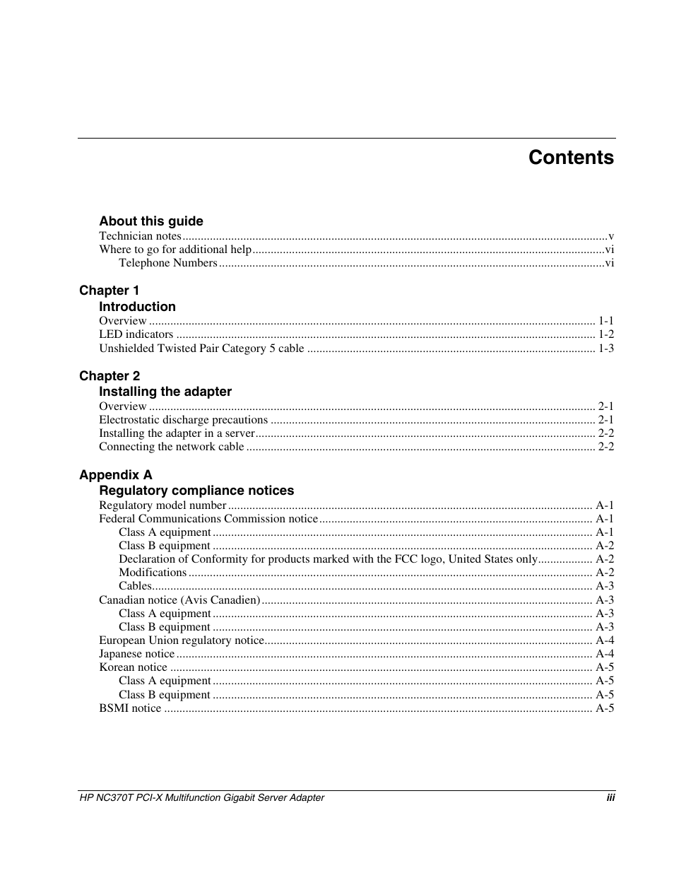 HP NC370T PCI-X Multifunction Gigabit Server Adapter User Manual | Page 3 / 23