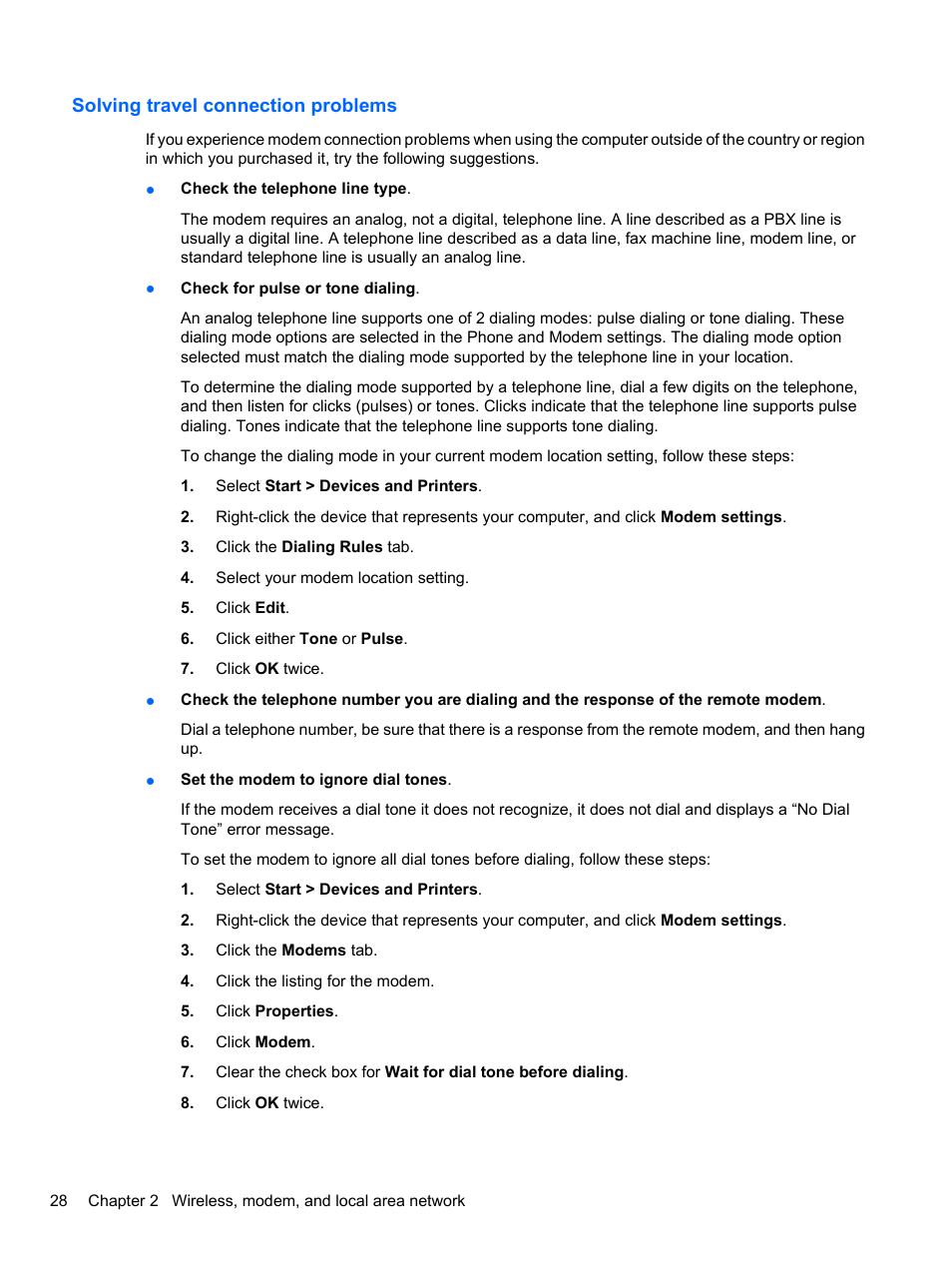 Solving travel connection problems | HP EliteBook 8740w Mobile Workstation User Manual | Page 40 / 150