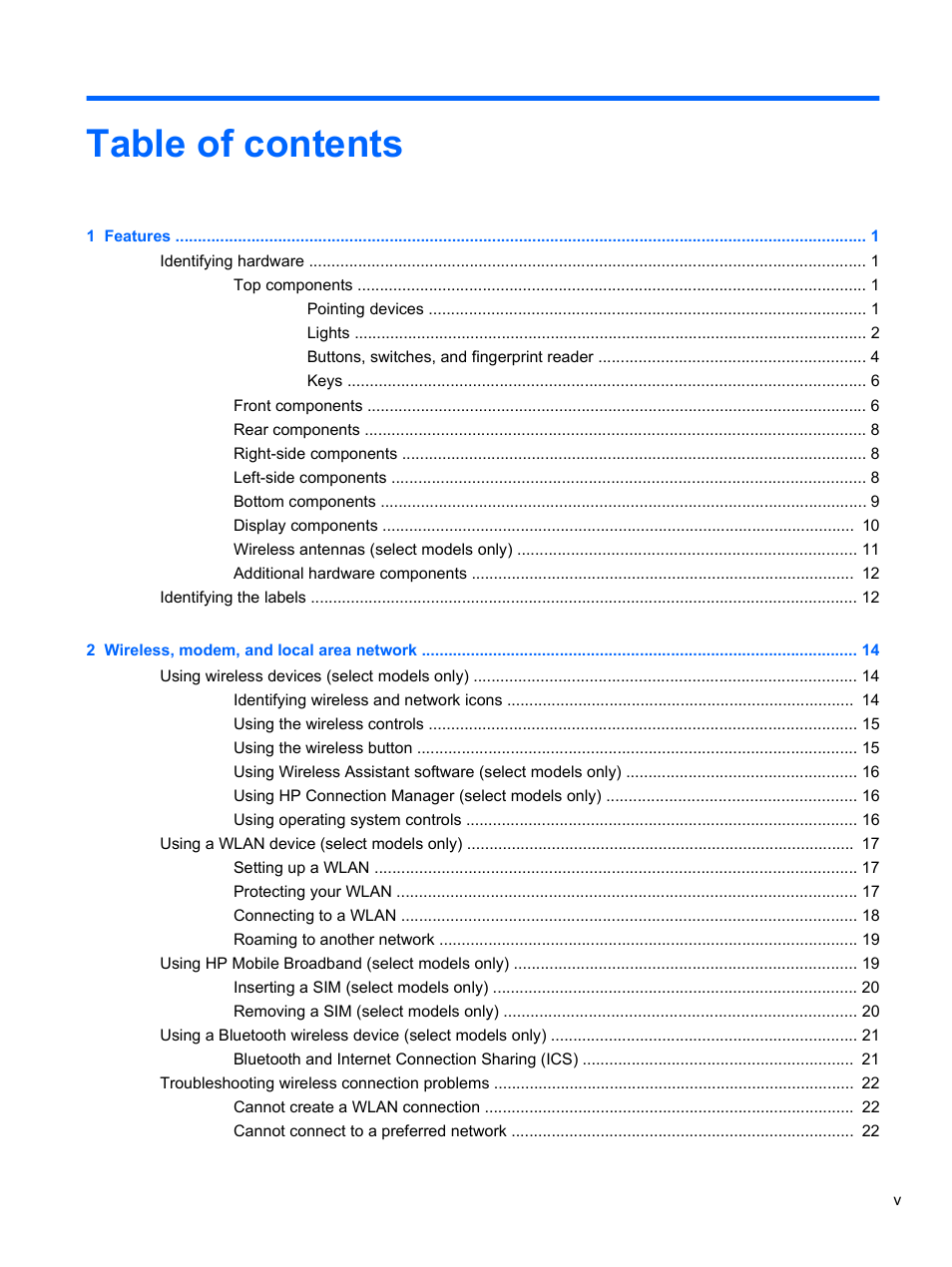 HP EliteBook 8740w Mobile Workstation User Manual | Page 5 / 150