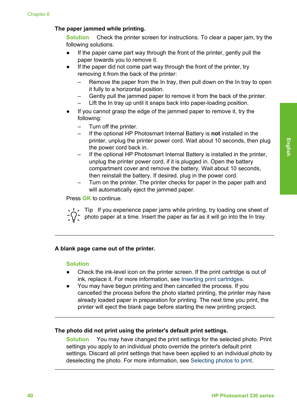 HP Photosmart 335 Compact Photo Printer User Manual | Page 102 / 178