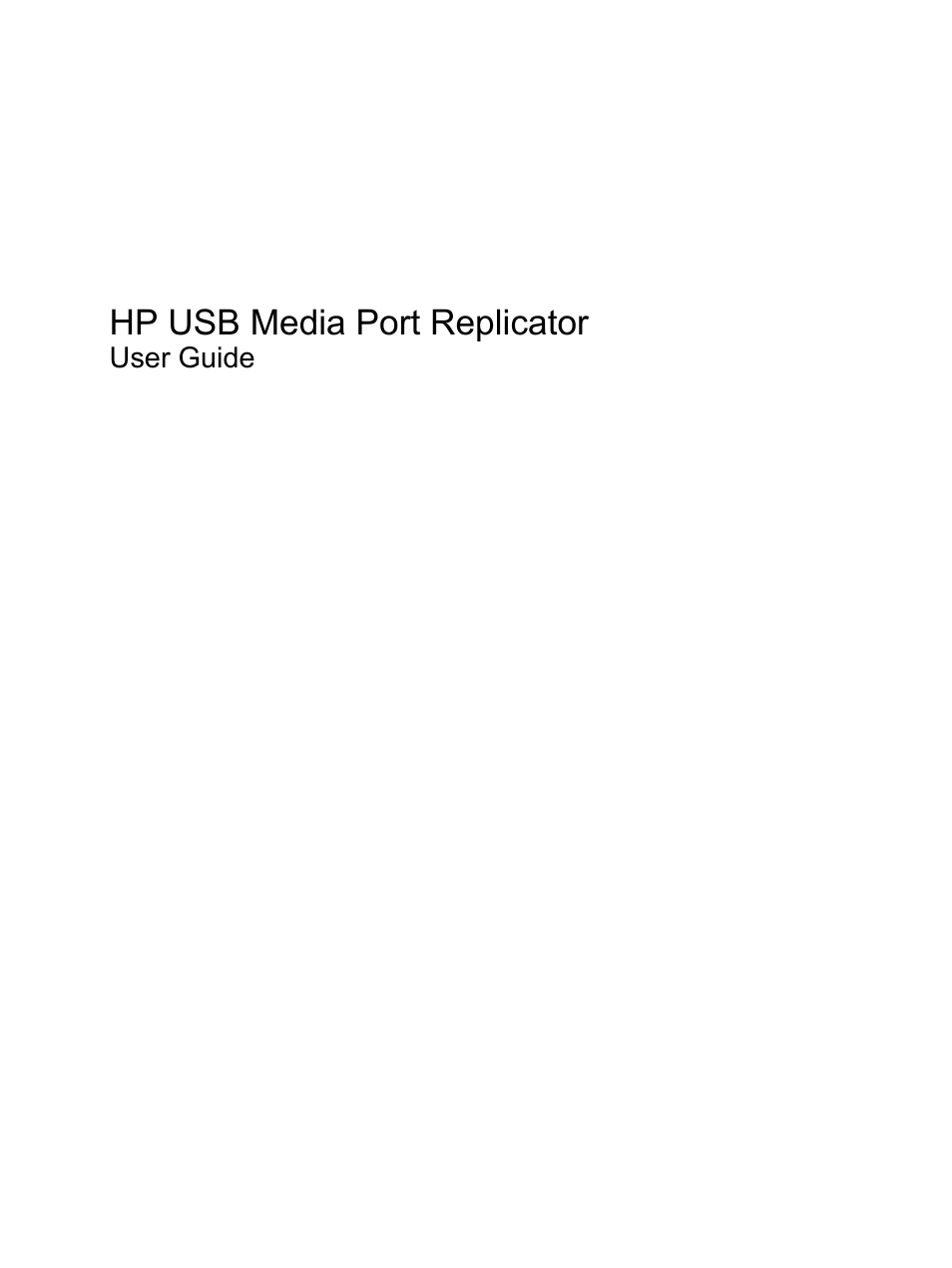 HP USB Media Port Replicator User Manual | 19 pages