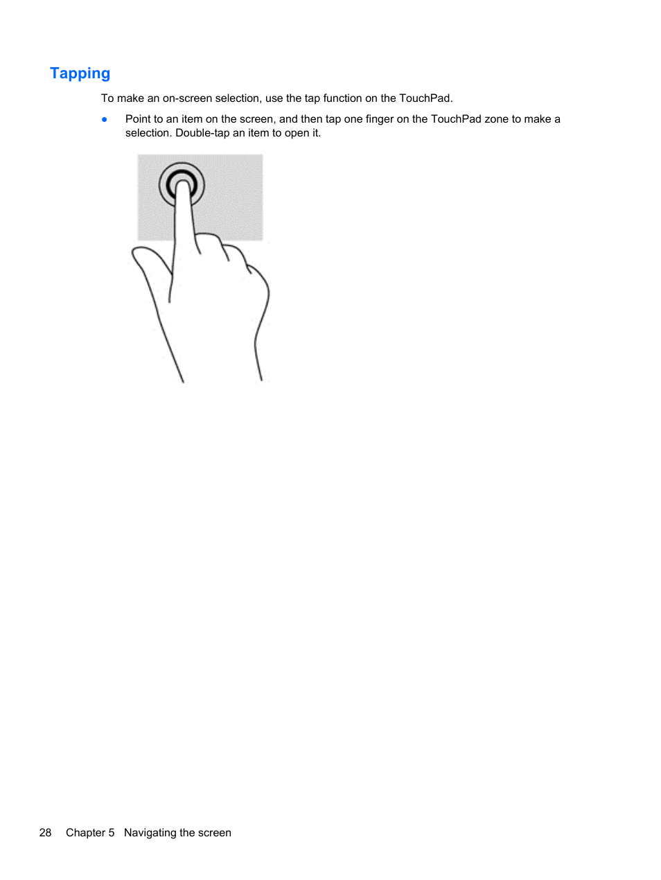 Tapping | HP Pavilion 15-n030us Notebook PC User Manual | Page 38 / 91