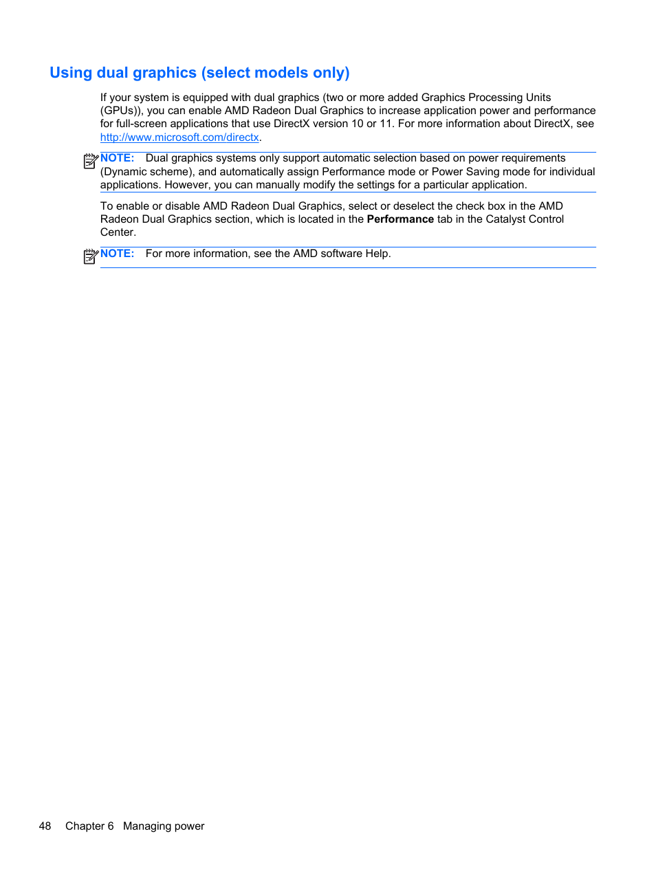 Using dual graphics (select models only) | HP Pavilion 15-n030us Notebook PC User Manual | Page 58 / 91