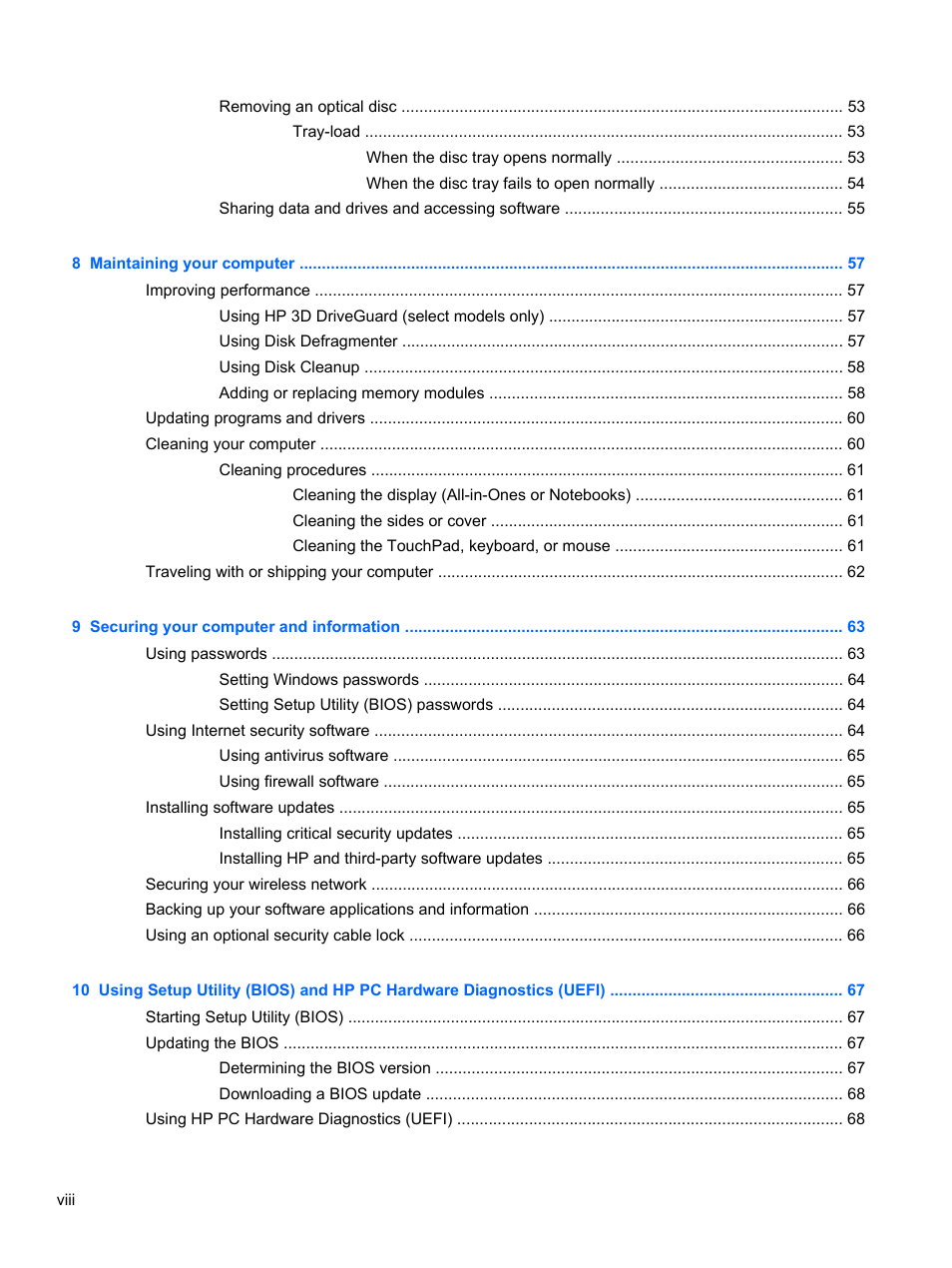 HP Pavilion 15-n030us Notebook PC User Manual | Page 8 / 91