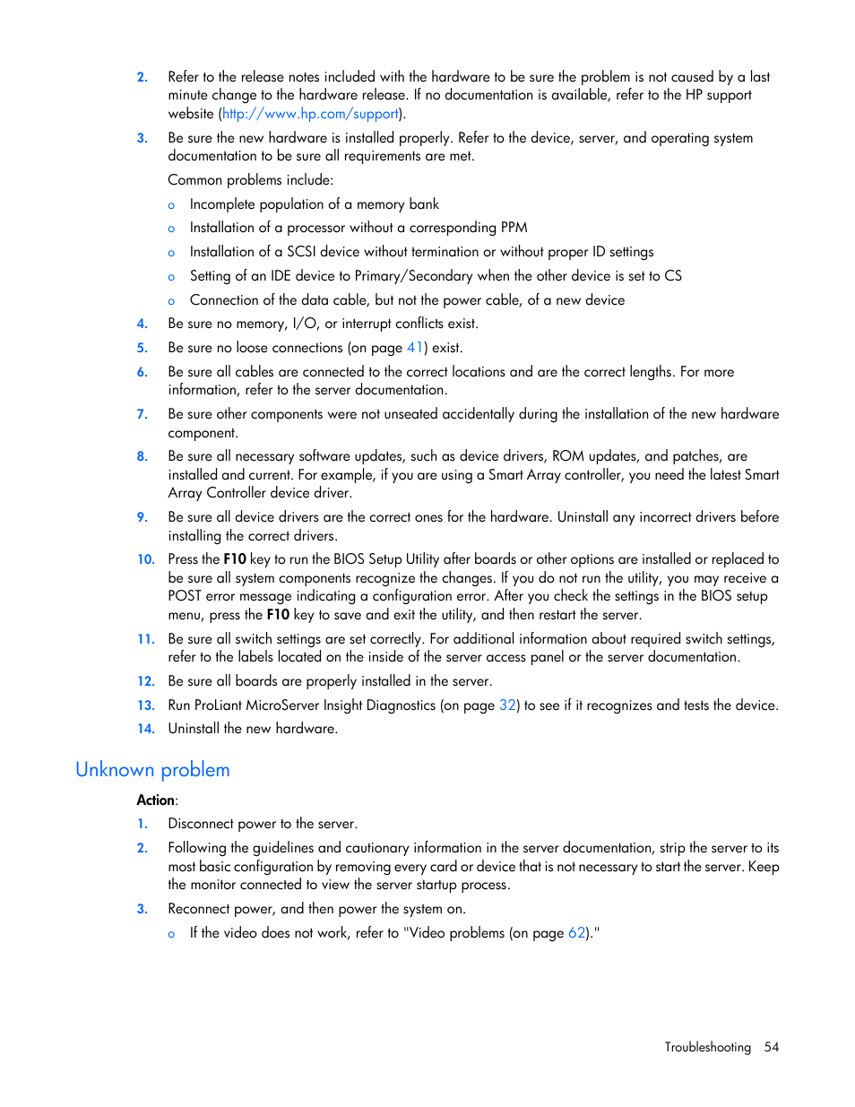 Unknown problem | HP ProLiant MicroServer User Manual | Page 54 / 94