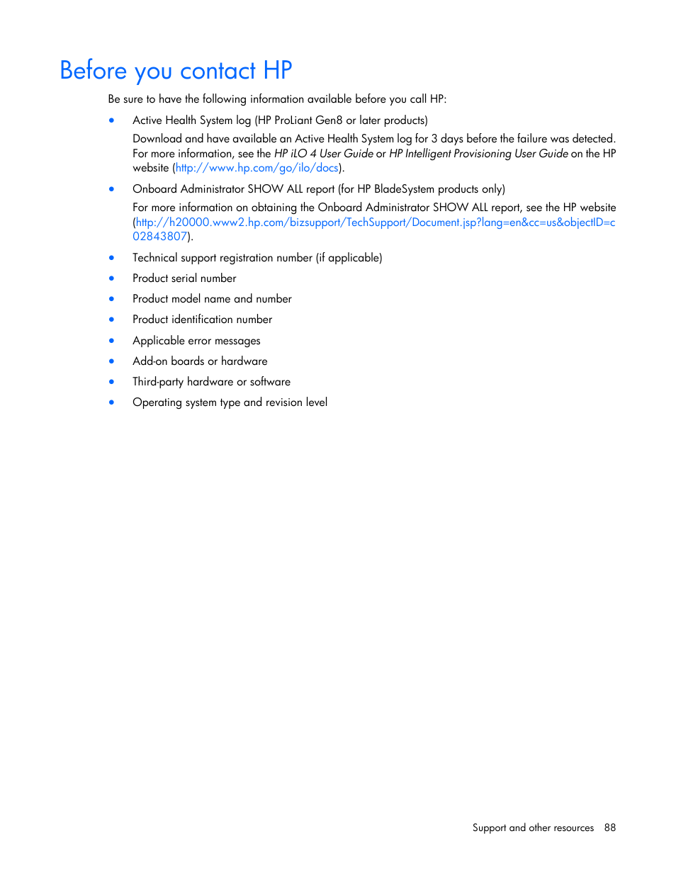 Before you contact hp | HP ProLiant MicroServer User Manual | Page 88 / 94