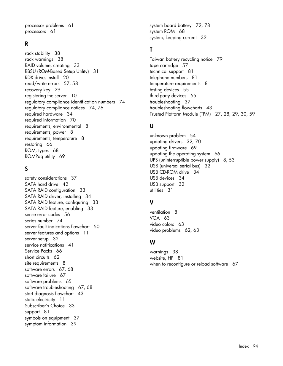 HP ProLiant MicroServer User Manual | Page 94 / 94