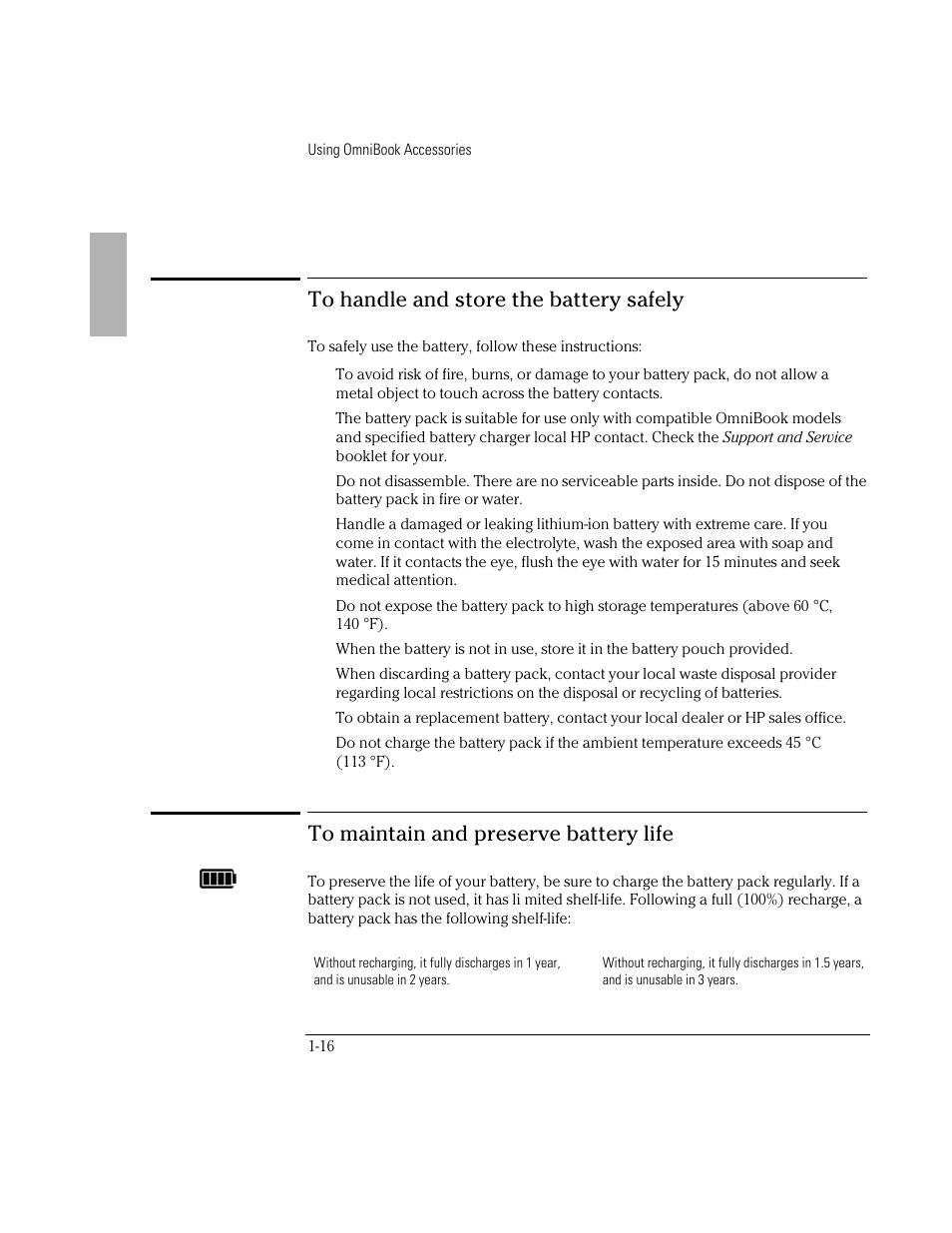 HP OmniBook 5500 Notebook PC User Manual | Page 16 / 32
