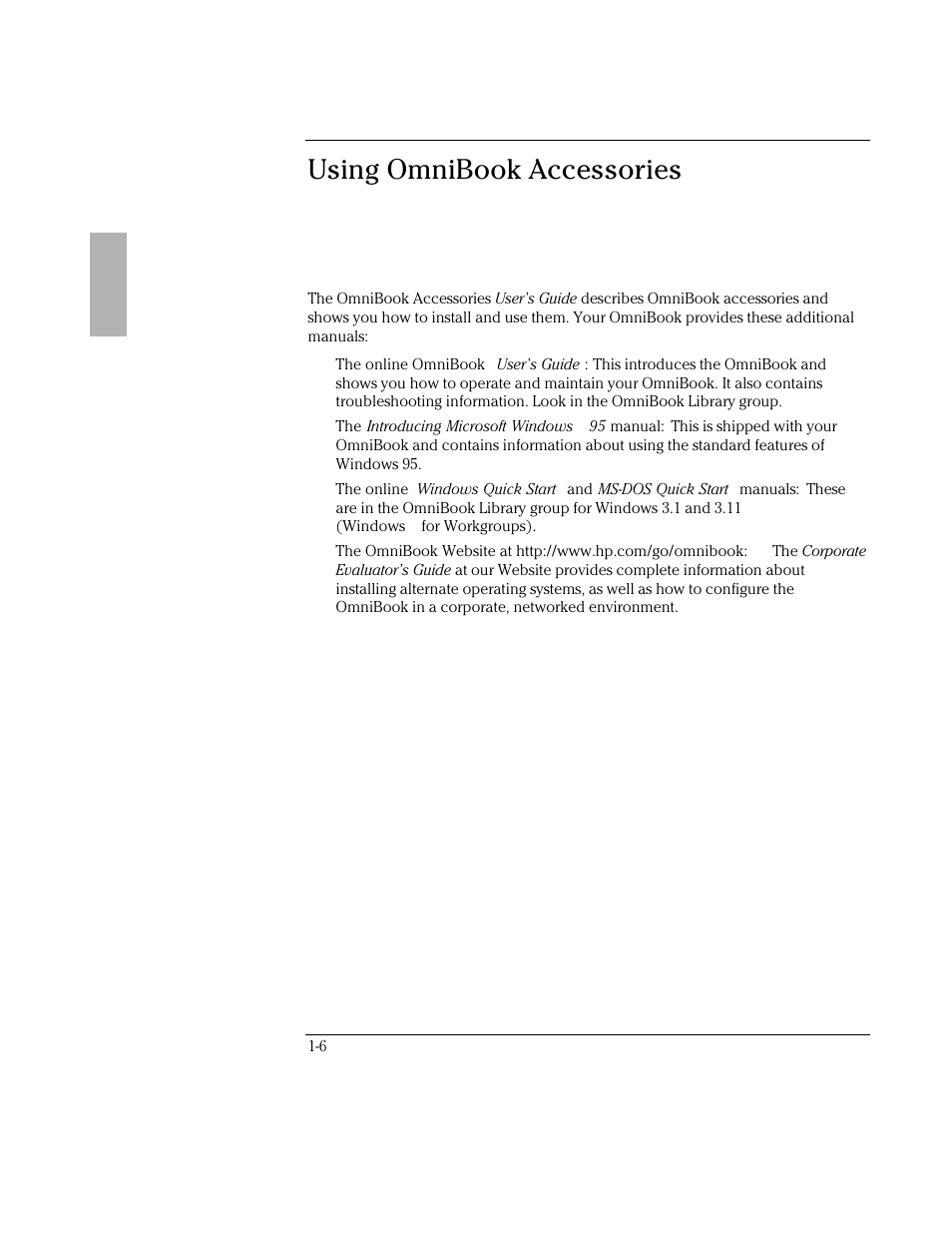 Using omnibook accessories | HP OmniBook 5500 Notebook PC User Manual | Page 6 / 32