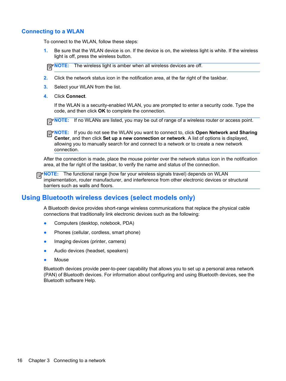 Connecting to a wlan | HP Spectre 13 Pro-Notebook PC User Manual | Page 26 / 80