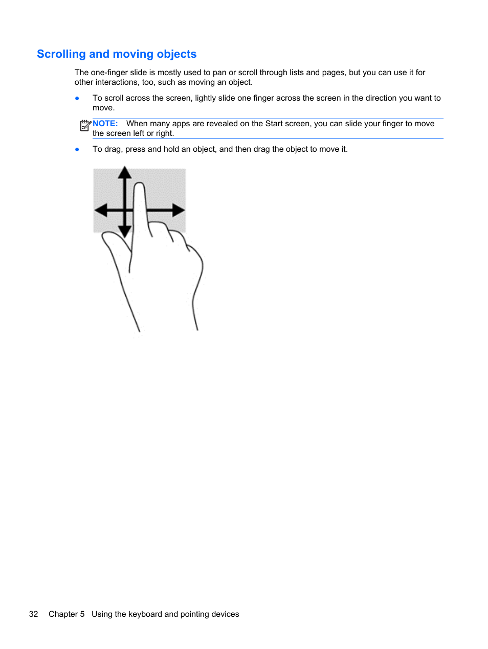 Scrolling and moving objects | HP Spectre 13 Pro-Notebook PC User Manual | Page 42 / 80