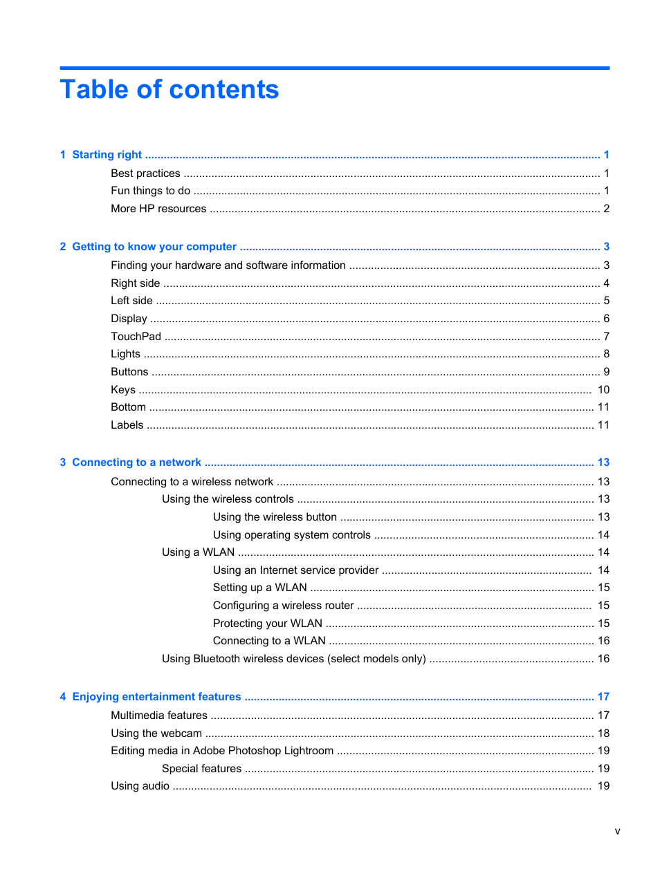 HP Spectre 13 Pro-Notebook PC User Manual | Page 5 / 80