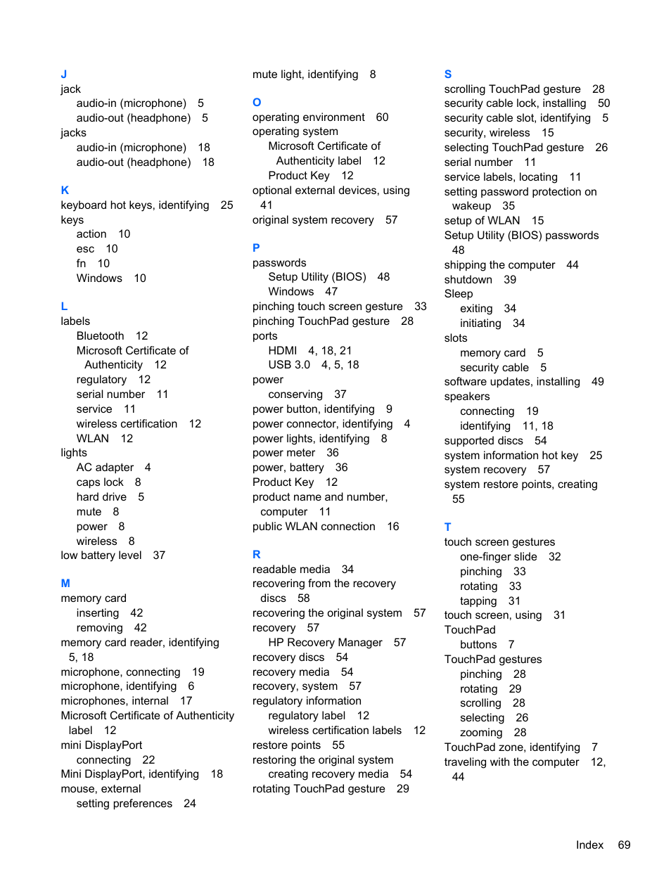 HP Spectre 13 Pro-Notebook PC User Manual | Page 79 / 80
