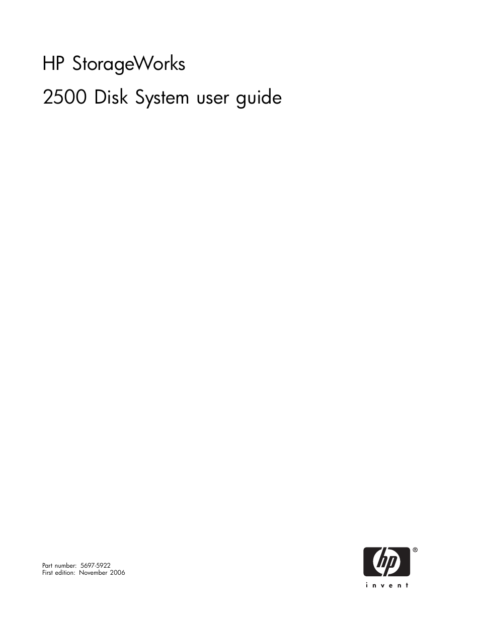 HP StorageWorks 2500 Disk System User Manual | 89 pages