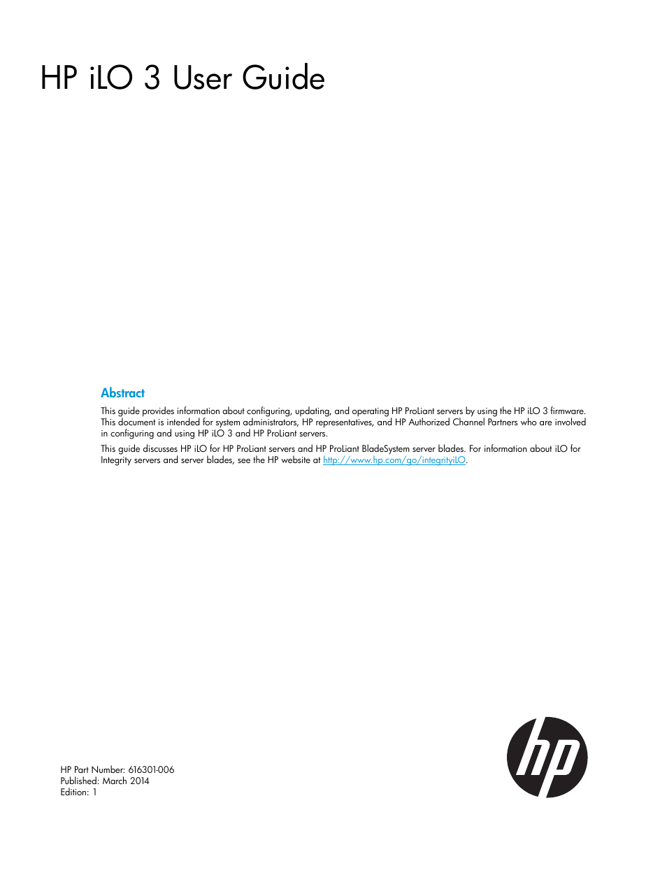 HP Integrated Lights-Out 3 User Manual | 256 pages