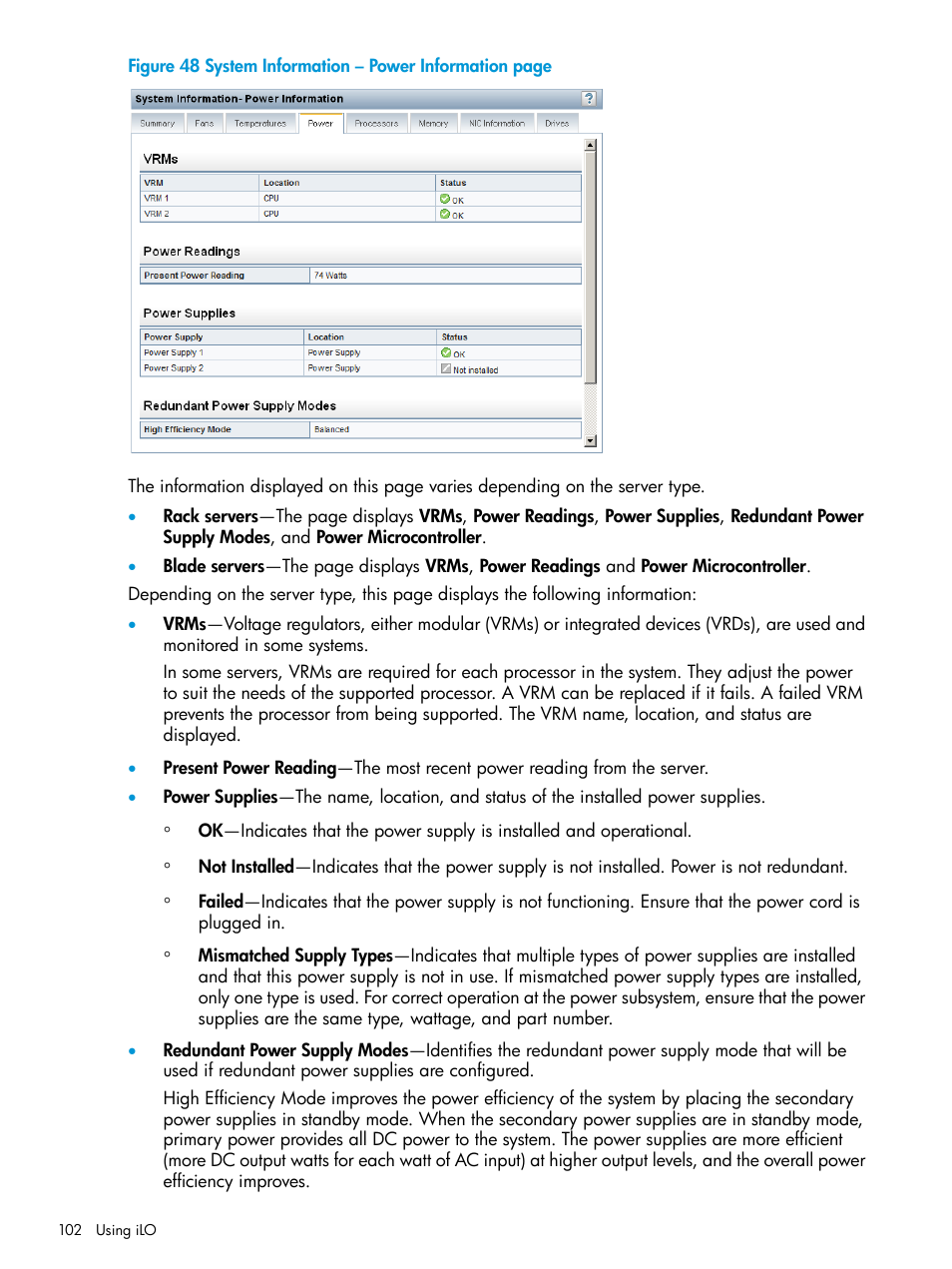 HP Integrated Lights-Out 3 User Manual | Page 102 / 256
