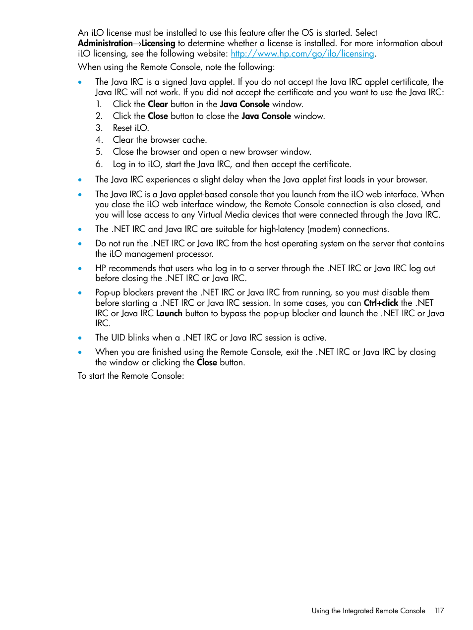HP Integrated Lights-Out 3 User Manual | Page 117 / 256