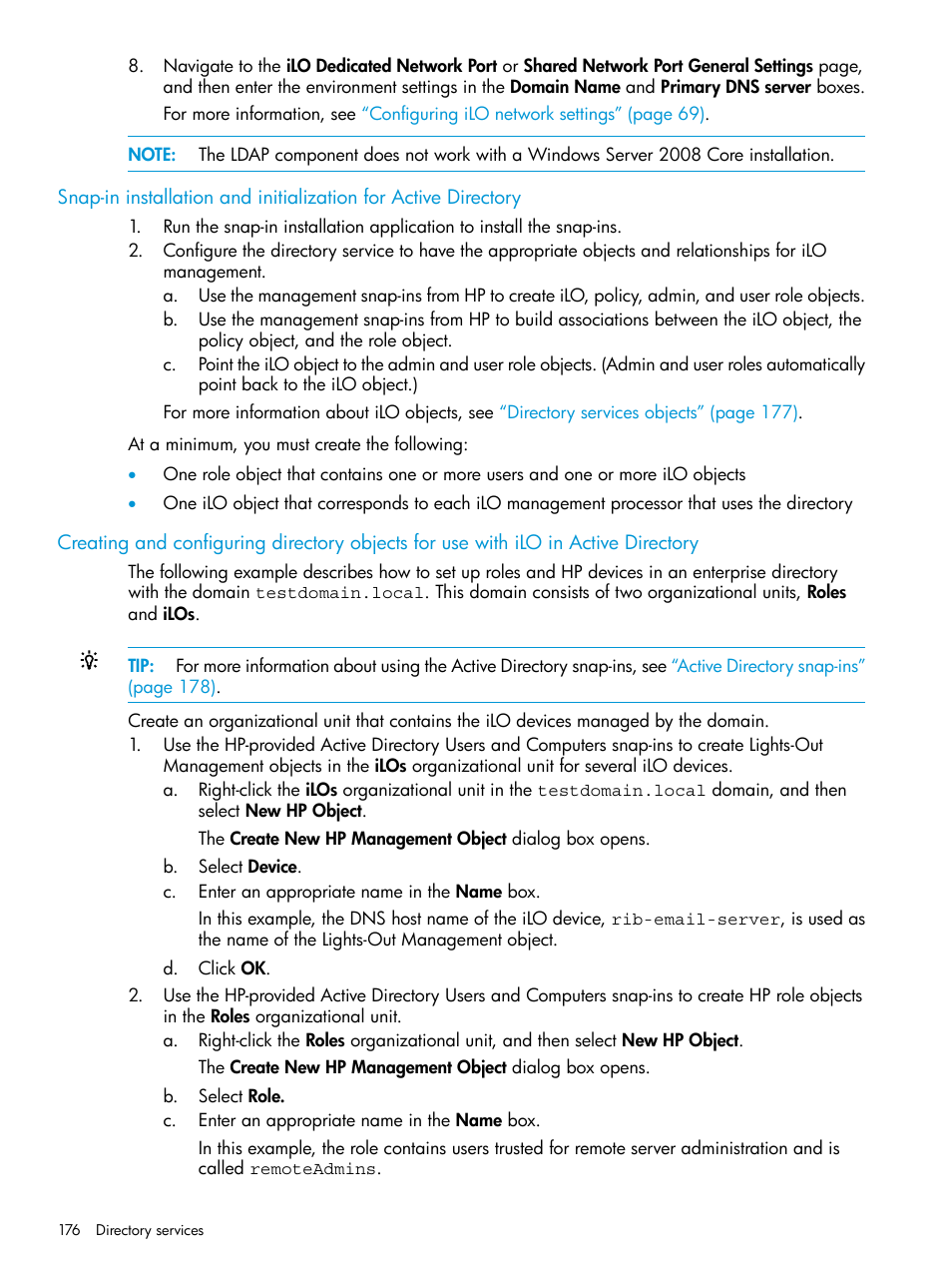 HP Integrated Lights-Out 3 User Manual | Page 176 / 256