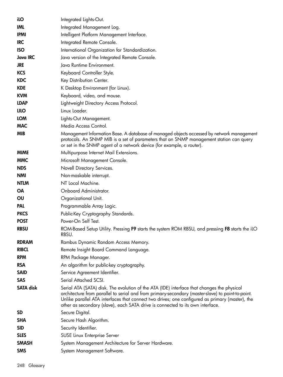 HP Integrated Lights-Out 3 User Manual | Page 248 / 256