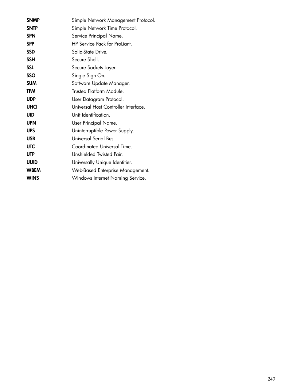 HP Integrated Lights-Out 3 User Manual | Page 249 / 256