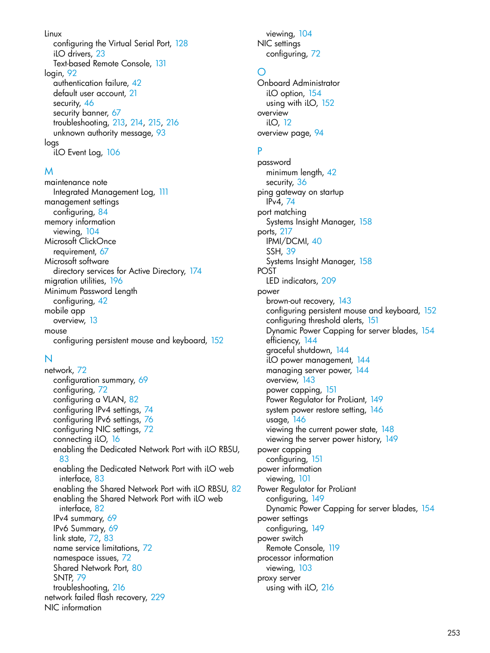 HP Integrated Lights-Out 3 User Manual | Page 253 / 256